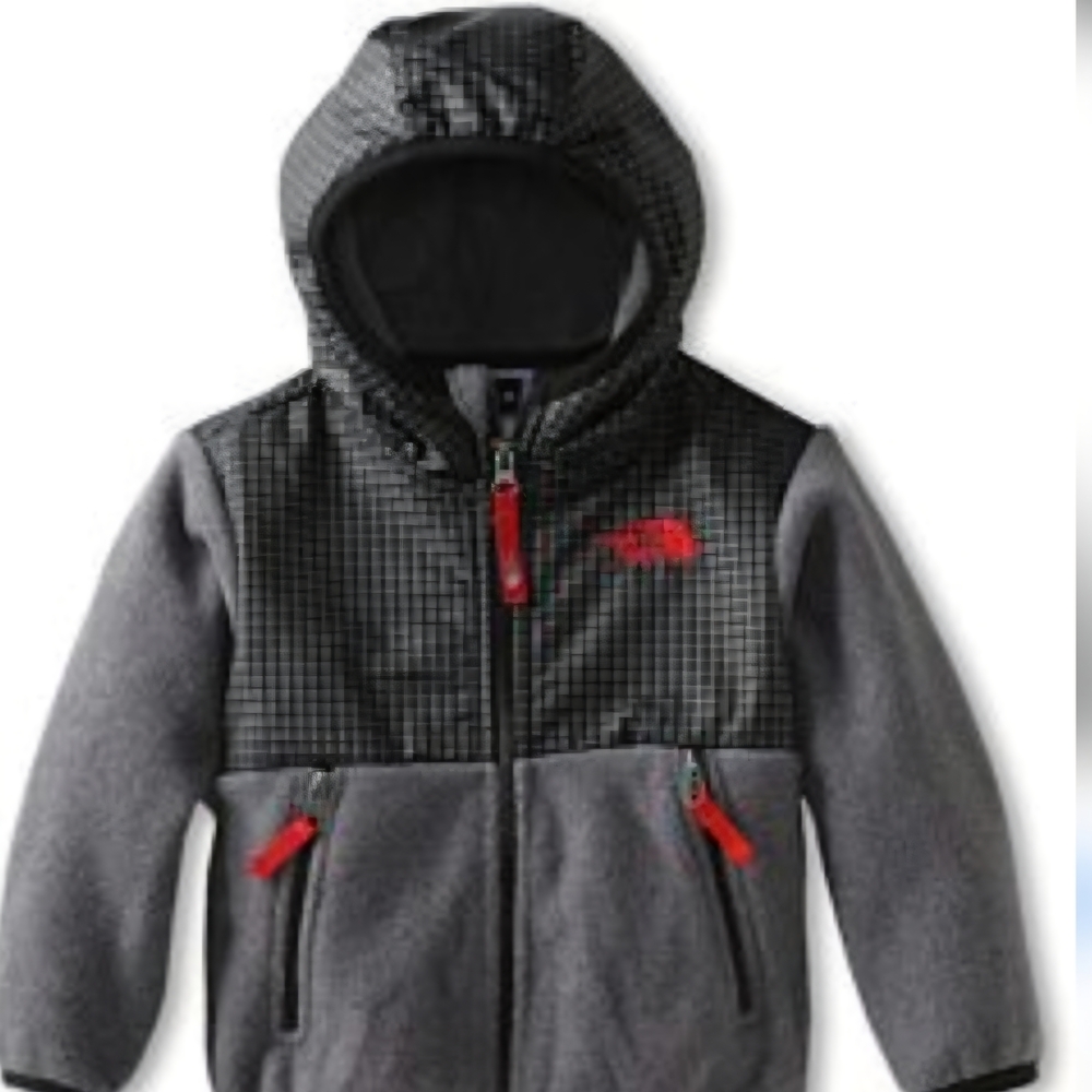 Northface Kids Gray and Black Hooded Jacket